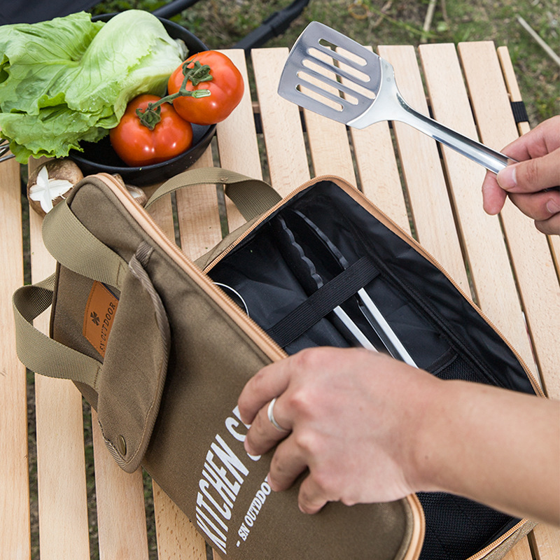 Camping Cooking Organizer - Ensemble de 8 ustensiles de cuisine