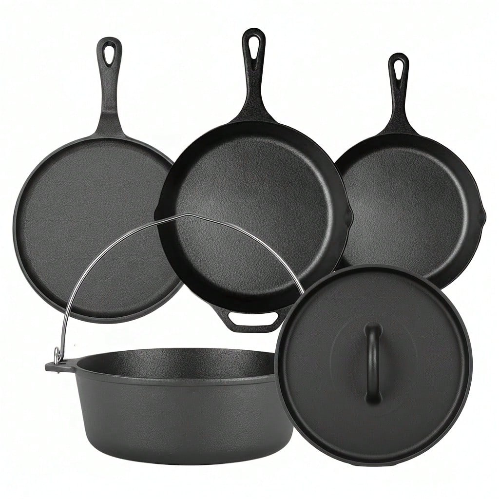 Camp Dutch Oven Cast - Ensemble de casseroles et poêles en