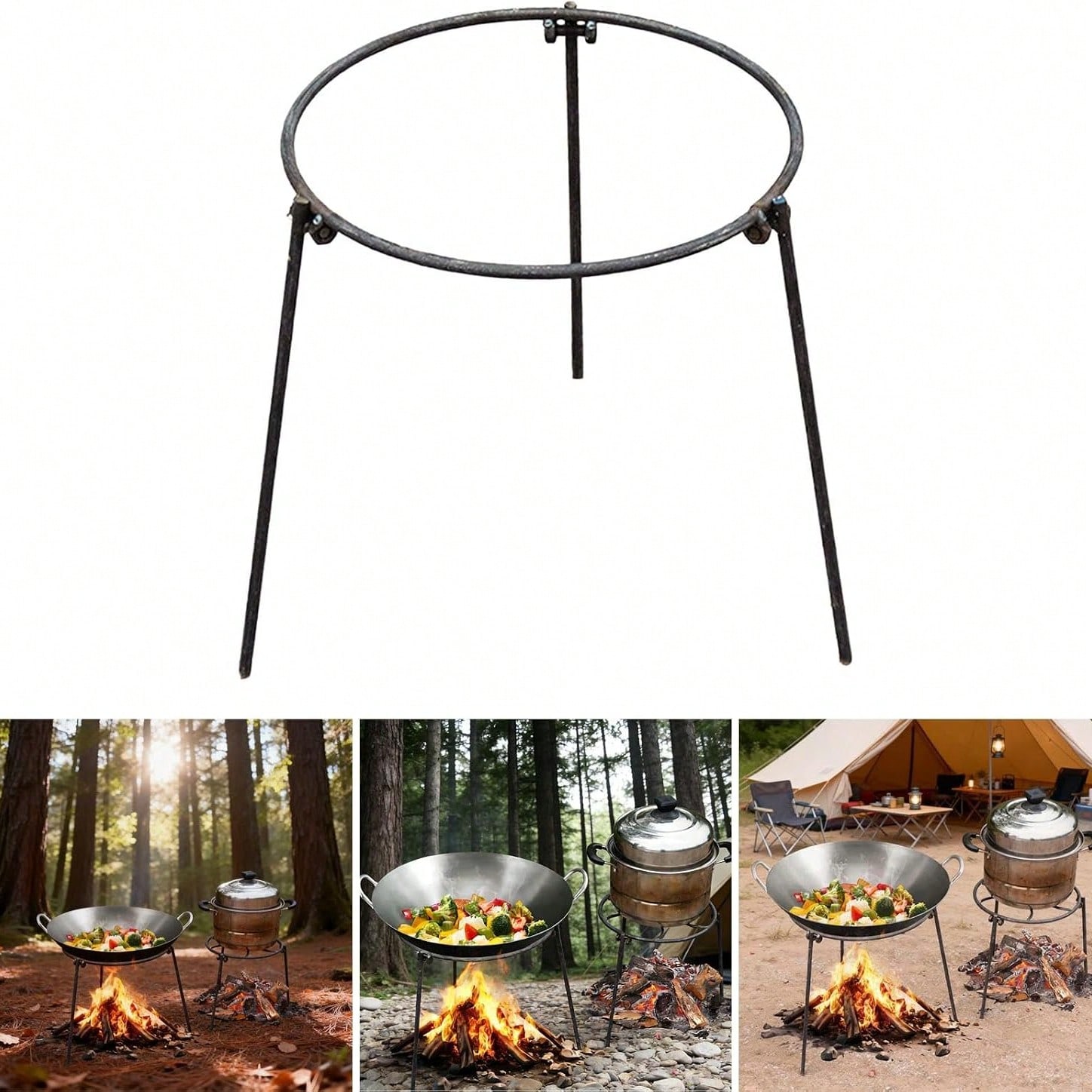 Camping Hiking Cooking - Trépied de camping portable pour l’extérieur,
